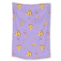 Pizza Pattern Violet pepperoni cheese funny slices Large Tapestry View1