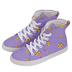 Pizza Pattern Violet Pepperoni Cheese Funny Slices Men s Hi-top Skate Sneakers by genx