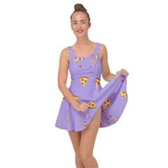 Pizza Pattern Violet Pepperoni Cheese Funny Slices Inside Out Casual Dress by genx