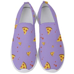 Pizza Pattern Violet Pepperoni Cheese Funny Slices Men s Slip On Sneakers by genx