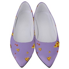 Pizza Pattern Violet Pepperoni Cheese Funny Slices Women s Low Heels by genx