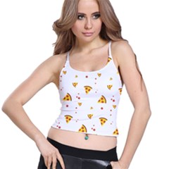 Pizza Pattern Pepperoni Cheese Funny Slices Spaghetti Strap Bra Top by genx