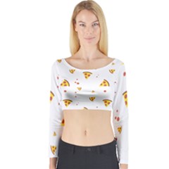 Pizza Pattern Pepperoni Cheese Funny Slices Long Sleeve Crop Top by genx