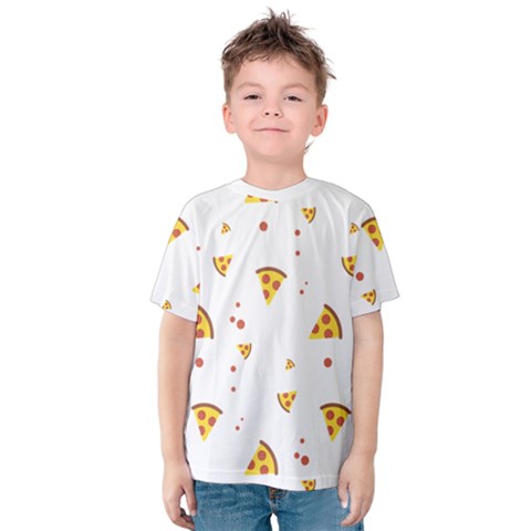 Pizza Pattern Pepperoni Cheese Funny Slices Kids  Cotton Tee by genx