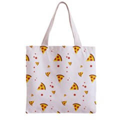 Pizza Pattern Pepperoni Cheese Funny Slices Zipper Grocery Tote Bag by genx