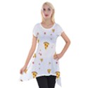 Pizza Pattern pepperoni cheese funny slices Short Sleeve Side Drop Tunic View1