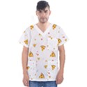 Pizza Pattern pepperoni cheese funny slices Men s V-Neck Scrub Top View1