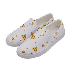 Pizza Pattern Pepperoni Cheese Funny Slices Women s Canvas Slip Ons by genx