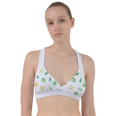 Lemon And Limes Yellow Green Watercolor Fruits With Citrus Leaves Pattern Sweetheart Sports Bra by genx