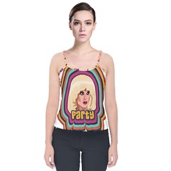 Katya Zamolodchikova Logo Velvet Spaghetti Strap Top by milliahood