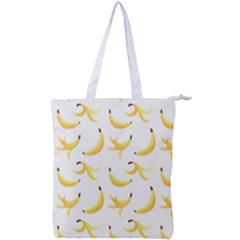 Yellow Banana And Peels Pattern With Polygon Retro Style Double Zip Up Tote Bag by genx