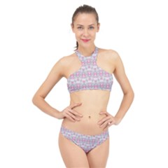 Seamless Pattern Background High Neck Bikini Set by HermanTelo