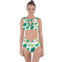 Leaves Green Modern Pattern Naive retro leaf organic Bandaged Up Bikini Set  View1