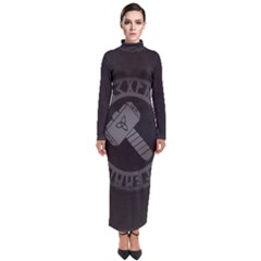 Thor Hammer With Runes Valhalla Tristella Viking Norse Mythology Mjolnir  Turtleneck Maxi Dress by snek