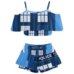 Doctor Who Tardis Kids  Off Shoulder Skirt Bikini by Sudhe