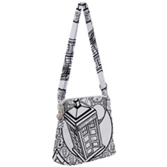 Bad Wolf Tardis Art Drawing Doctor Who Zipper Messenger Bag by Sudhe