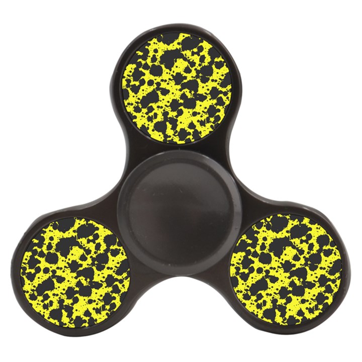 Black and Yellow Leopard Style Paint Splash Funny Pattern  Finger Spinner