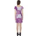 Purple Dahlias Design Short Sleeve Skater Dress View2