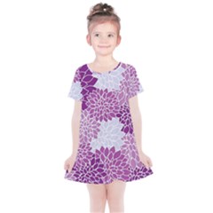 Purple Dahlias Design Kids  Simple Cotton Dress by WensdaiAmbrose