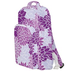 Purple Dahlias Design Double Compartment Backpack by WensdaiAmbrose