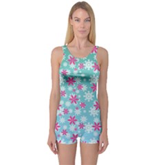 Background Frozen Fever One Piece Boyleg Swimsuit by HermanTelo