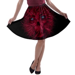 Monster Red Eyes Aggressive Fangs Ghost A-line Skater Skirt by HermanTelo