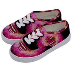 Monster Pink Eyes Aggressive Fangs Kids  Classic Low Top Sneakers by HermanTelo