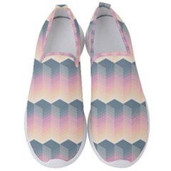 Seamless Pattern Background Block Pink Men s Slip On Sneakers by HermanTelo