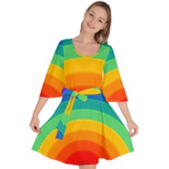 Rainbow Background Colorful Velour Kimono Dress by HermanTelo