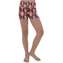 Seamless Pattern Plaid Kids  Lightweight Velour Yoga Shorts by HermanTelo