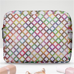 Grid Colorful Multicolored Square Make Up Pouch (large) by HermanTelo