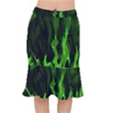 Smoke Flame Abstract Green Mermaid Skirt View1