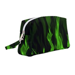 Smoke Flame Abstract Green Wristlet Pouch Bag (medium) by HermanTelo