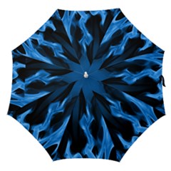 Smoke Flame Abstract Blue Straight Umbrellas by HermanTelo