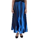 Smoke Flame Abstract Blue Flared Maxi Skirt View1