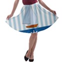 Yacht Boat Nautical Ship A-line Skater Skirt View1