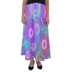 Circle Colorful Pattern Background Flared Maxi Skirt by HermanTelo