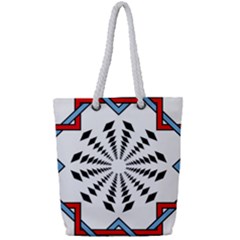 Star Illusion Mandala Full Print Rope Handle Tote (small) by HermanTelo