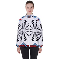 Star Illusion Mandala Women s High Neck Windbreaker by HermanTelo