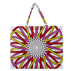 Sun Abstract Mandala Zipper Large Tote Bag by HermanTelo