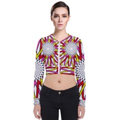 Sun Abstract Mandala Long Sleeve Zip Up Bomber Jacket by HermanTelo