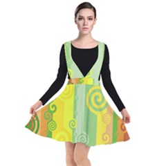 Ring Kringel Background Abstract Yellow Plunge Pinafore Dress by HermanTelo