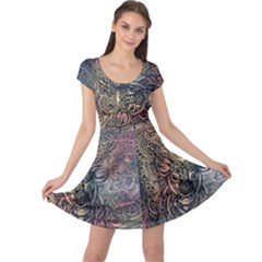 Zentangle Deer Cap Sleeve Dress by 100rainbowdresses