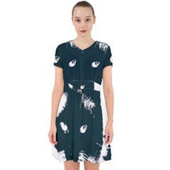 Cat Nature Design Animal Skin Black Adorable In Chiffon Dress by HermanTelo