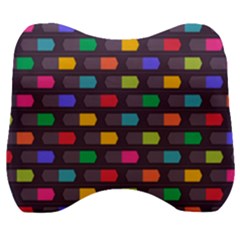 Background Colorful Geometric Velour Head Support Cushion by HermanTelo