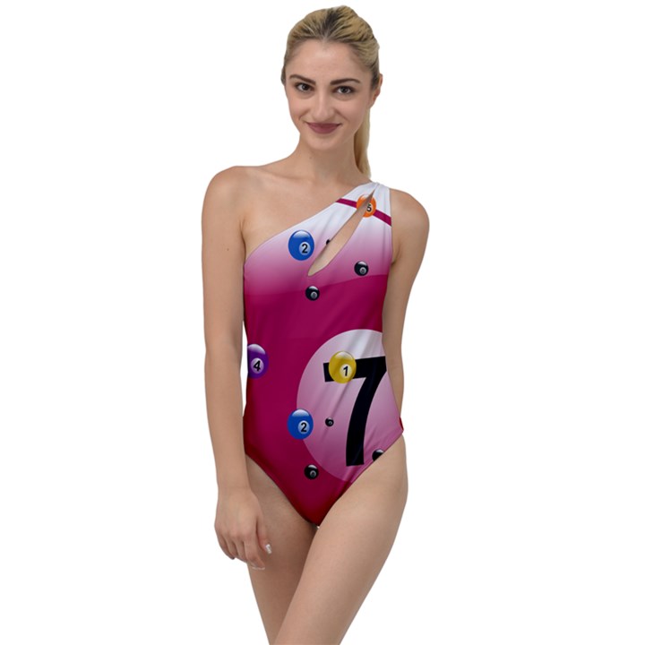 Billiard Ball Ball Game Pink To One Side Swimsuit