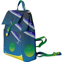 Rocket Spaceship Space Buckle Everyday Backpack by HermanTelo