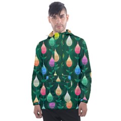 Tulips Seamless Pattern Background Men s Front Pocket Pullover Windbreaker by HermanTelo