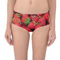 Strawberries Mid-waist Bikini Bottoms by TheAmericanDream