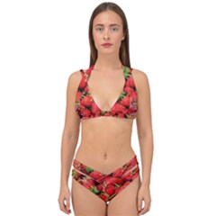 Strawberries Double Strap Halter Bikini Set by TheAmericanDream